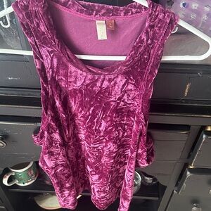 Pilcro Velvet Tank Top in Deep Purple